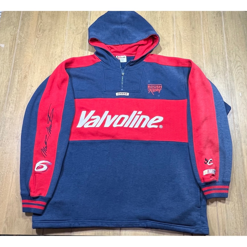 Chase Authentics Mark Martin Valvoline vintage Roush Racing 1/4 Zip Hoodie XL